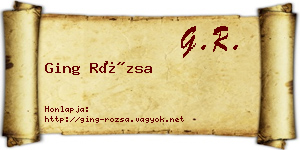Ging Rózsa névjegykártya